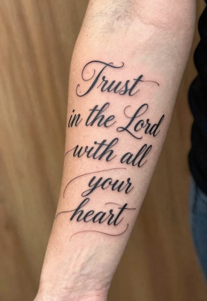 12 Bible Verse Forearm Tattoo Ideas Clean And Inspirational 7. Proverbs 35 6 Trust in the Lord 0