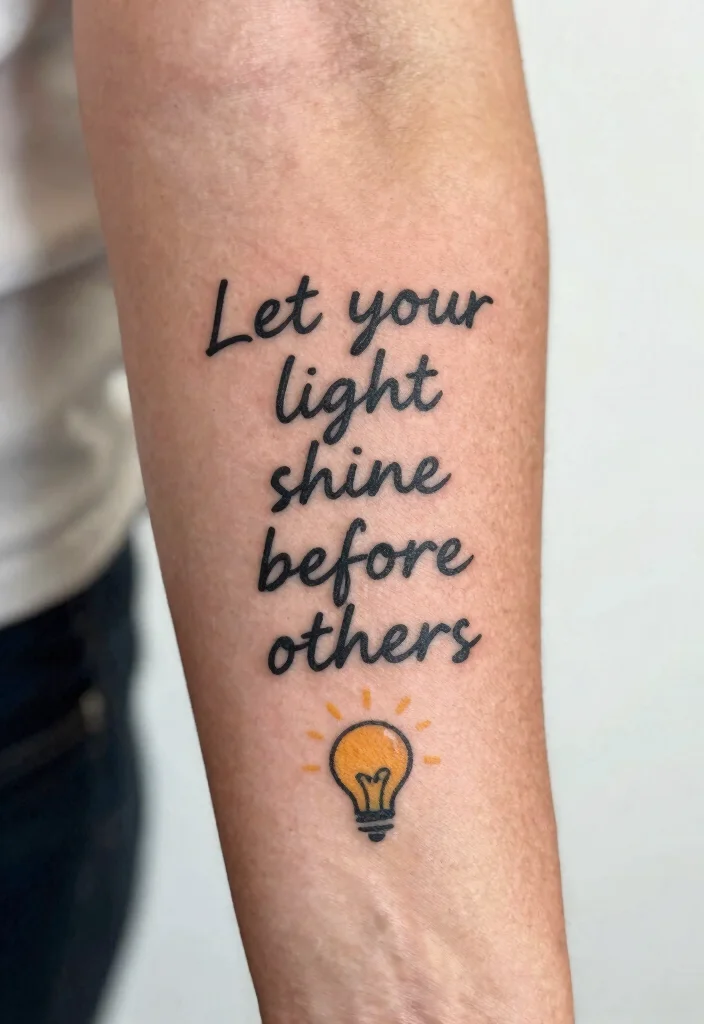 12 Bible Verse Forearm Tattoo Ideas Clean And Inspirational 8. Matthew 516 Let Your Light Shine 0