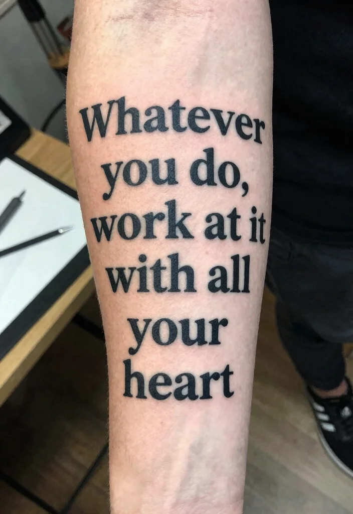 12 Bible Verse Forearm Tattoo Ideas Clean And Inspirational 9. Colossians 323 Work with All Your Heart 0