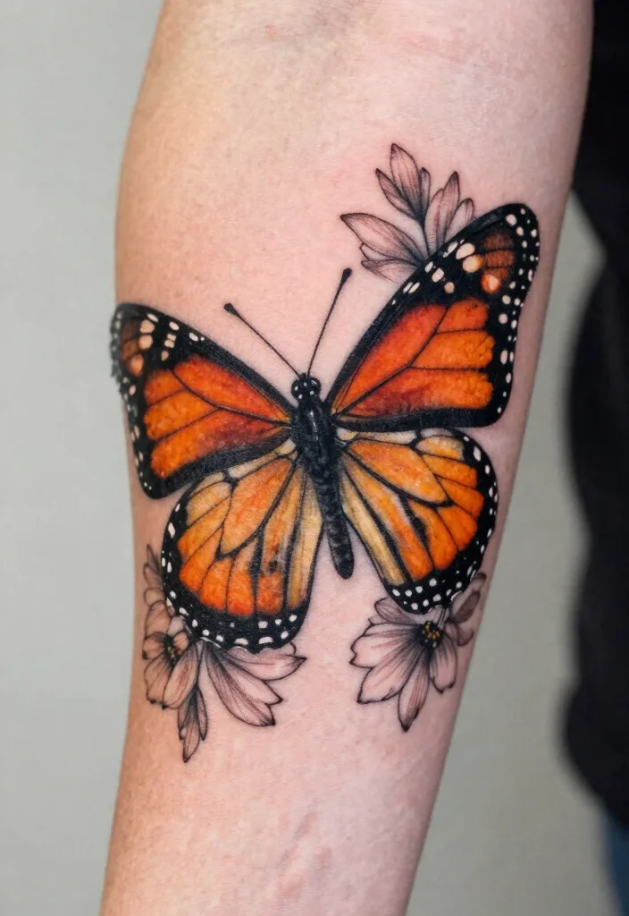 12 Butterfly Tattoo Ideas for Lost Loved Ones With Meaning 23 12 Butterfly Tattoo Ideas for Lost Loved Ones With Meaning 3. Monarch Butterfly Tribute 0