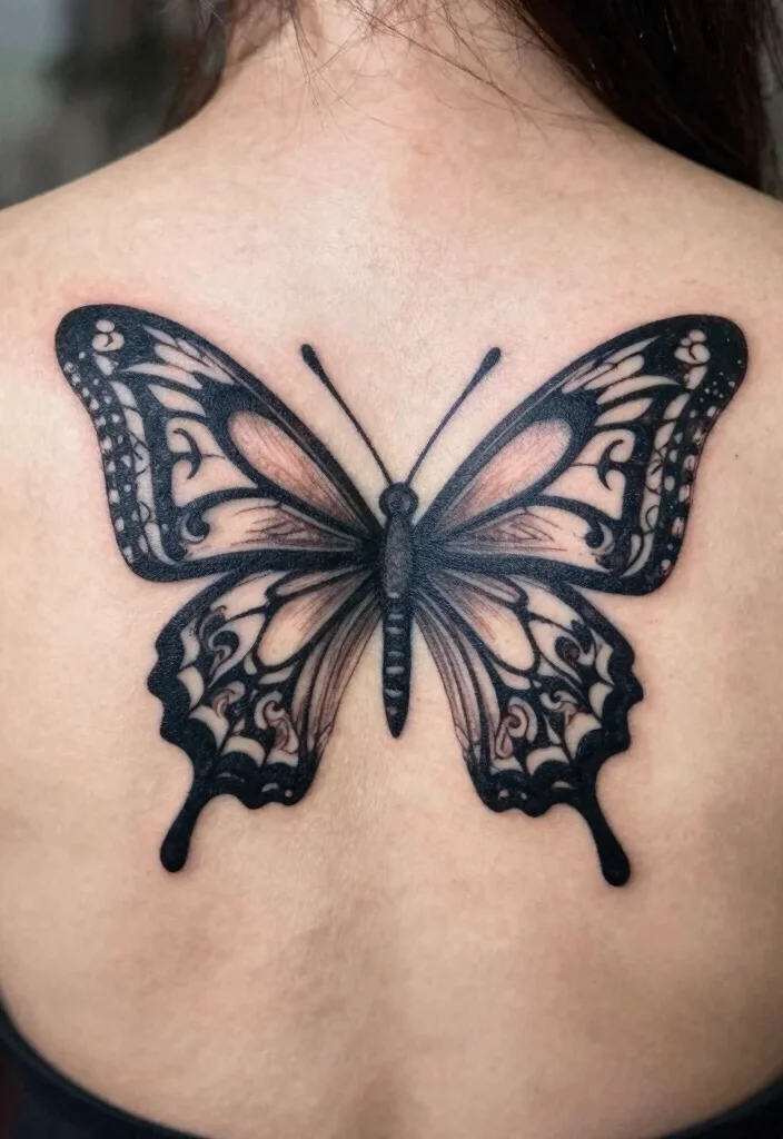 12 Butterfly Tattoo Ideas for Lost Loved Ones With Meaning 56 12 Butterfly Tattoo Ideas for Lost Loved Ones With Meaning 6. Tribal Butterfly Tattoo 0