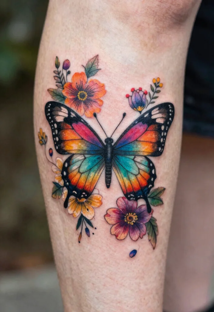 12 Butterfly Tattoo Ideas for Lost Loved Ones With Meaning 69 12 Butterfly Tattoo Ideas for Lost Loved Ones With Meaning 7. Butterfly with Floral Elements 0