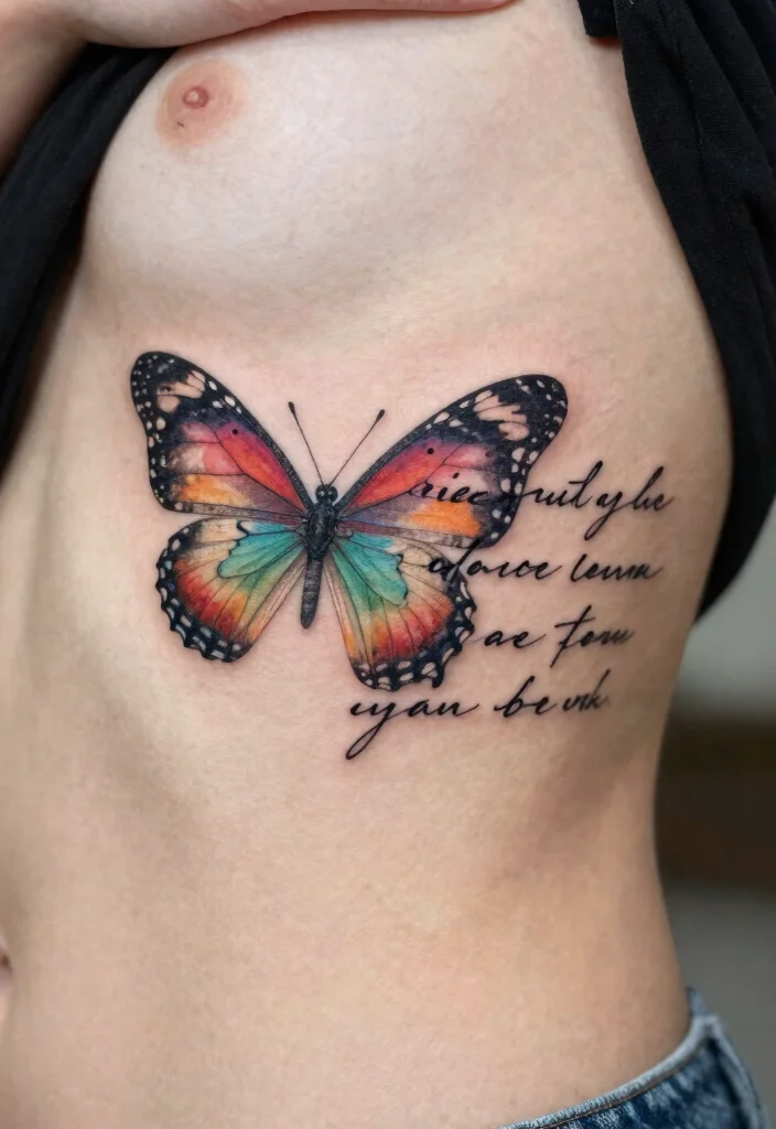 12 Butterfly Tattoo Ideas for Lost Loved Ones With Meaning 91 12 Butterfly Tattoo Ideas for Lost Loved Ones With Meaning 9. Butterfly with Quotes or Messages 0