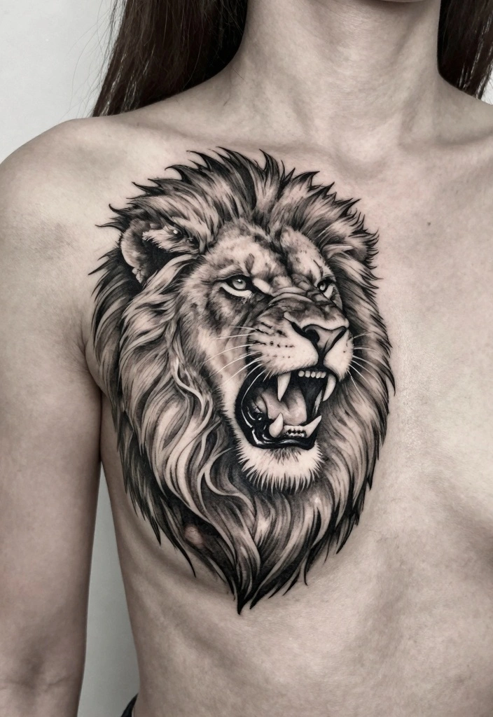 12 Female Baddie Chest Tattoo Ideas Bold And Confident 4. Animal Symbols for Fierce Energy 0