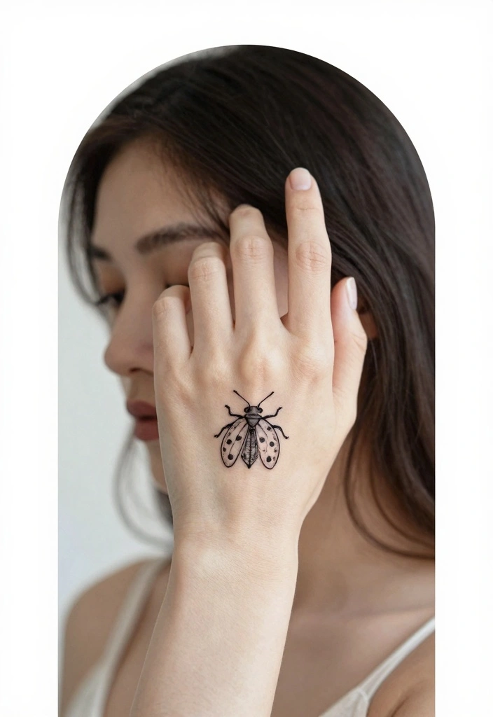 12 Fine Line Ladybug Tattoo Ideas: Soft And Delicate 111 12 Fine Line Ladybug Tattoo Ideas Soft And Delicate 11. Minimalist Ladybug with Dots 0
