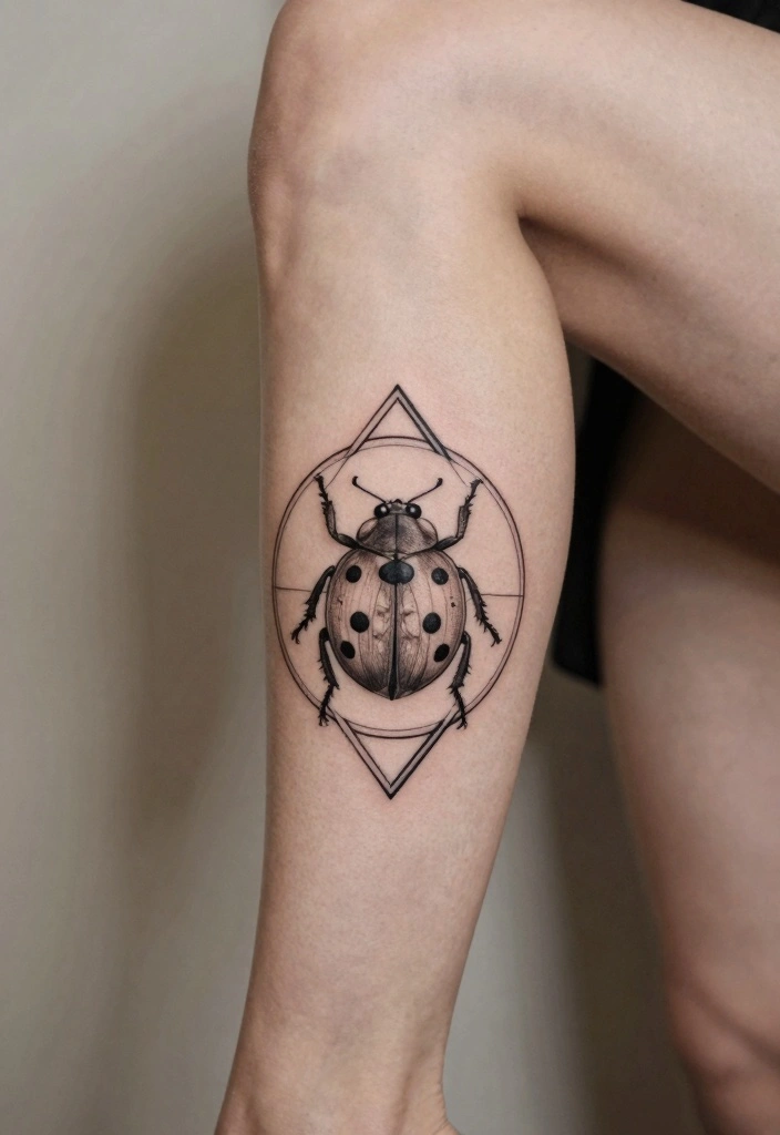 12 Fine Line Ladybug Tattoo Ideas: Soft And Delicate 122 12 Fine Line Ladybug Tattoo Ideas Soft And Delicate 12. Enclosed Ladybug 0