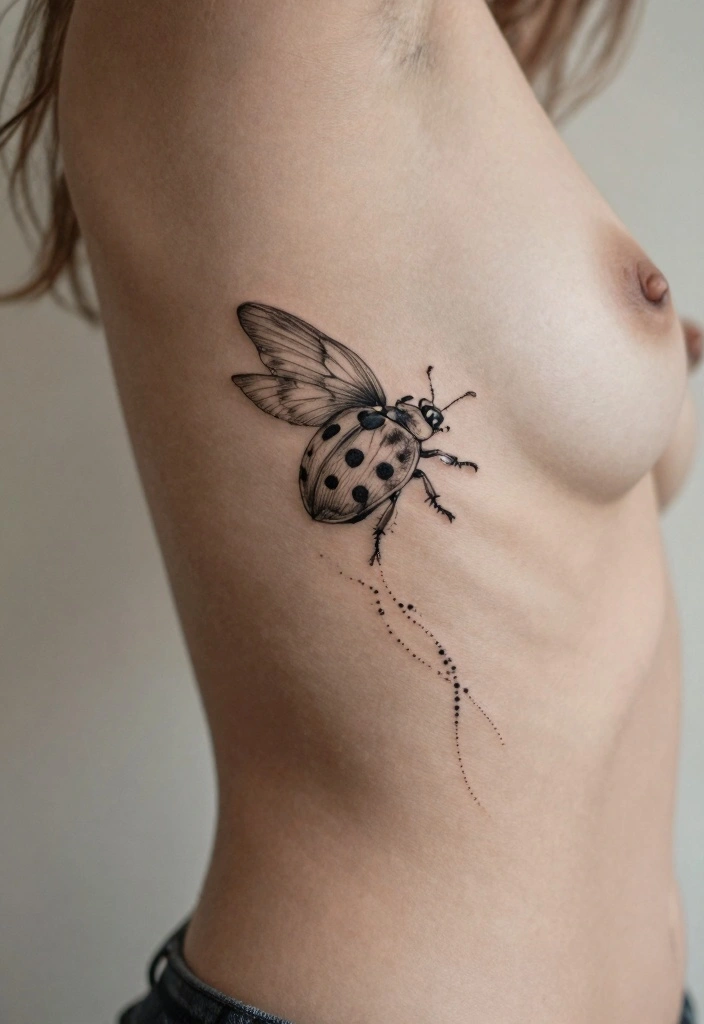 12 Fine Line Ladybug Tattoo Ideas: Soft And Delicate 34 12 Fine Line Ladybug Tattoo Ideas Soft And Delicate 4. Ladybug in Flight 0