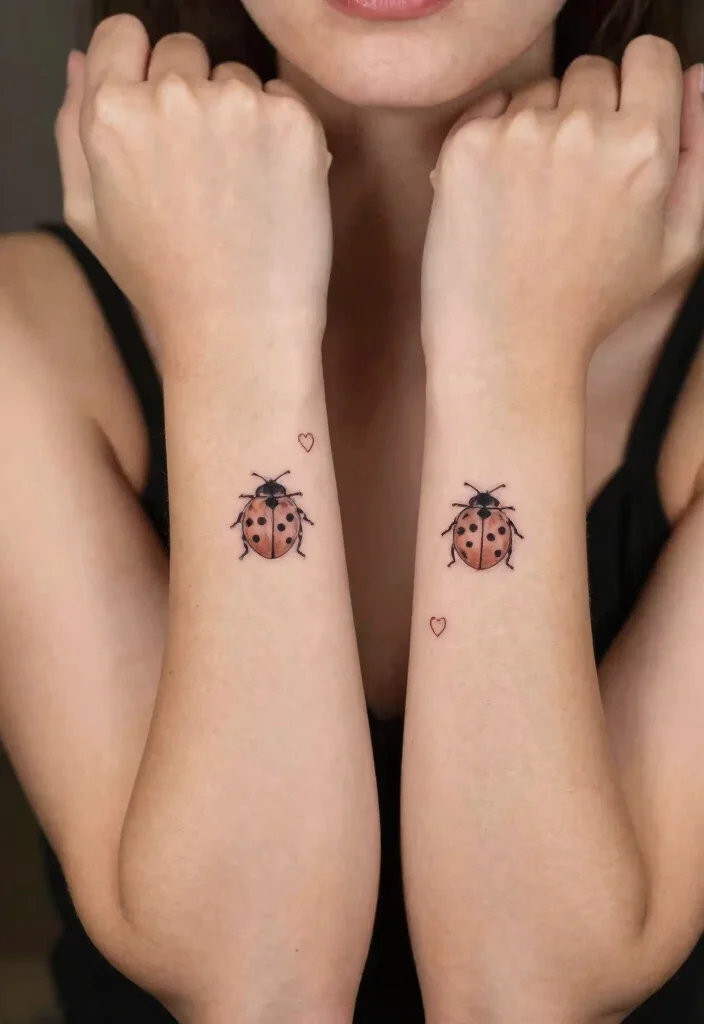 12 Fine Line Ladybug Tattoo Ideas: Soft And Delicate 45 12 Fine Line Ladybug Tattoo Ideas Soft And Delicate 5. Pair of Ladybugs 0
