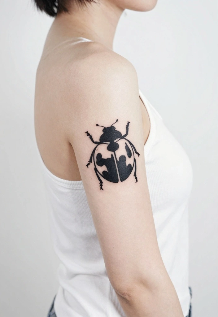 12 Fine Line Ladybug Tattoo Ideas: Soft And Delicate 56 12 Fine Line Ladybug Tattoo Ideas Soft And Delicate 6. Ladybug Silhouette 0
