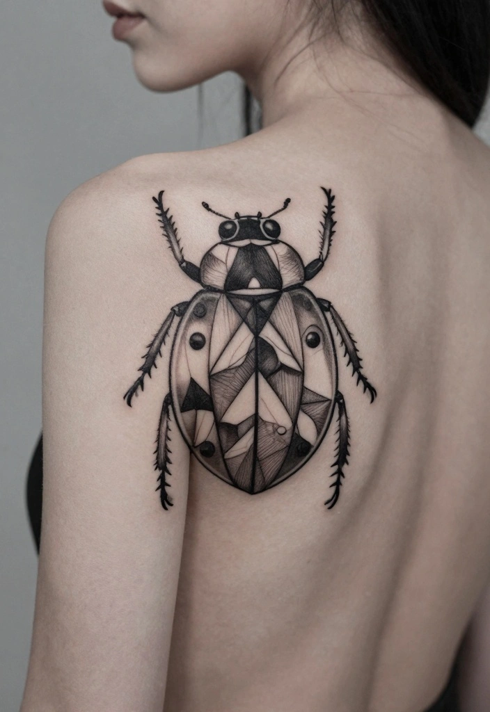 12 Fine Line Ladybug Tattoo Ideas: Soft And Delicate 78 12 Fine Line Ladybug Tattoo Ideas Soft And Delicate 8. Geometric Ladybug 0