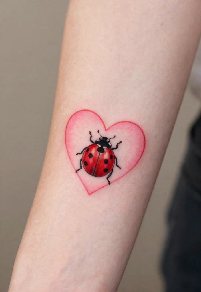 12 Fine Line Ladybug Tattoo Ideas: Soft And Delicate 89 12 Fine Line Ladybug Tattoo Ideas Soft And Delicate 9. Ladybug with Heart 0