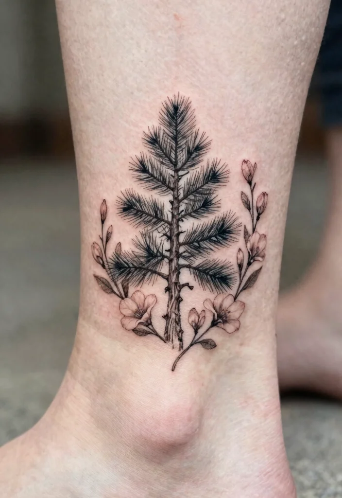 12 Fine Line Pine Tree Tattoo Ideas Minimal And Nature Inspired 111 12 Fine Line Pine Tree Tattoo Ideas Minimal And Nature Inspired 11. Pine Tree with Floral Elements 0