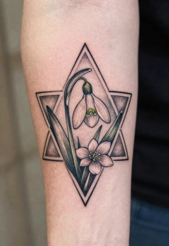 12 January and February Birth Flower Tattoo Ideas Symbolic 69 12 January and February Birth Flower Tattoo Ideas Symbolic 7. Geometric Floral Design 0