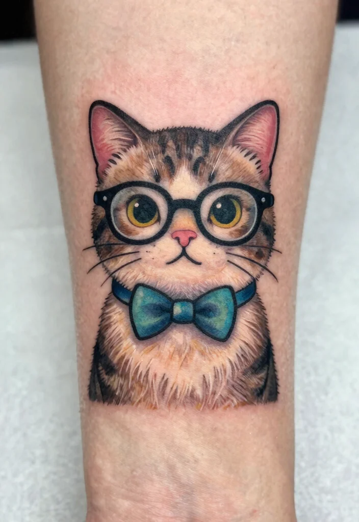12 Japanese Lucky Cat Tattoo Ideas Symbolic and Playful 5. Playful Lucky Cat with Accessories 0