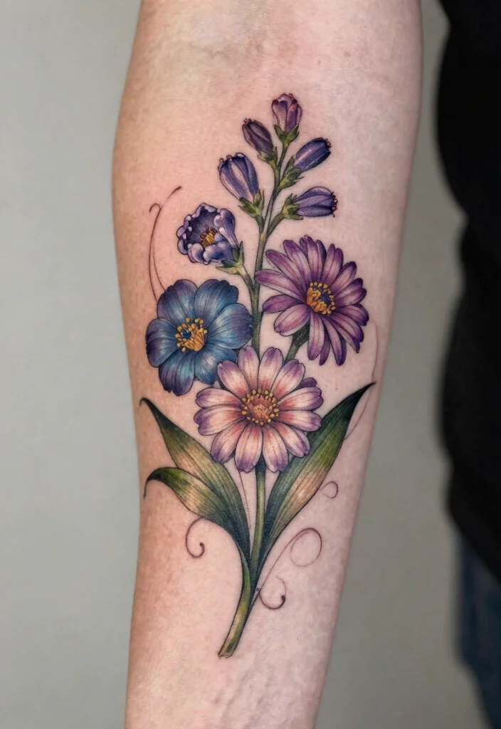 12 July and September Birth Flower Tattoo Ideas: Elegant Symbols 23 12 July and September Birth Flower Tattoo Ideas Elegant Symbols 3. Intertwined Flowers 0