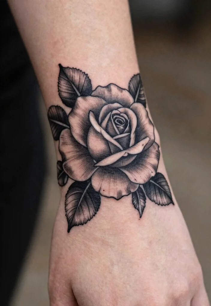 12 Rose Wrist Tattoo Ideas for Women: Elegant and Timeless 1 12 Rose Wrist Tattoo Ideas for Women Elegant and Timeless 1. The Classic Black Rose 0