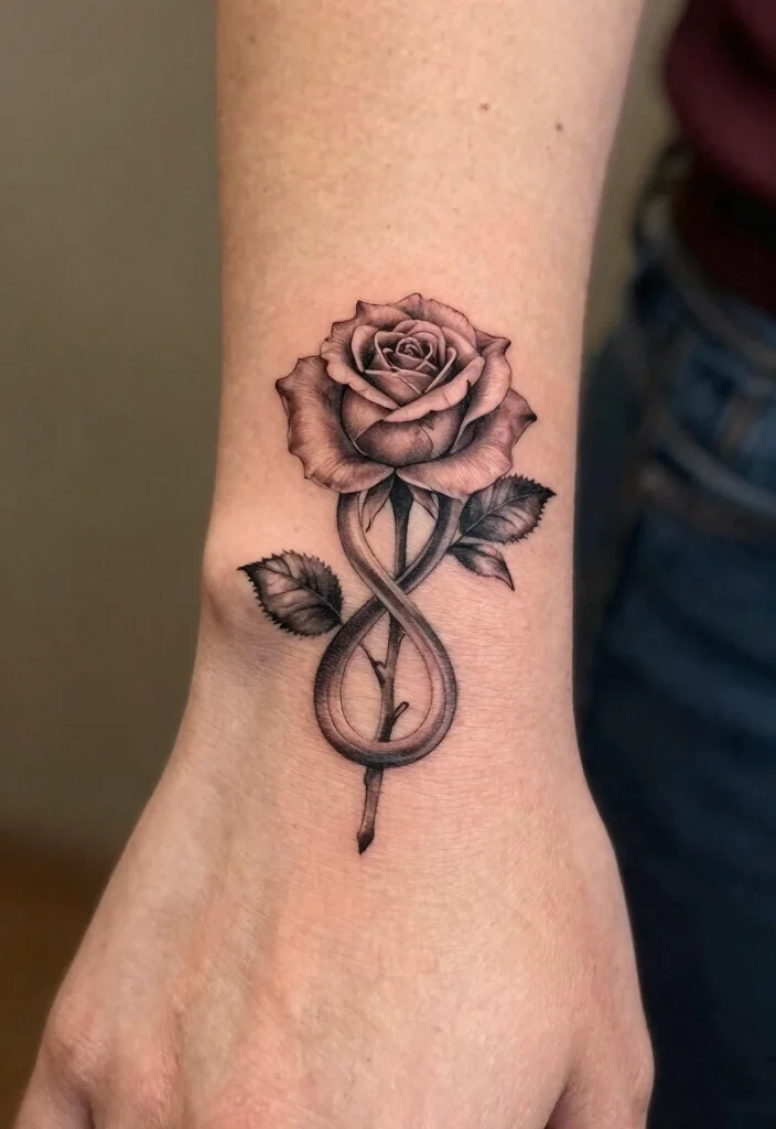 12 Rose Wrist Tattoo Ideas for Women: Elegant and Timeless 122 12 Rose Wrist Tattoo Ideas for Women Elegant and Timeless 12. Infinity Rose Tattoo 0