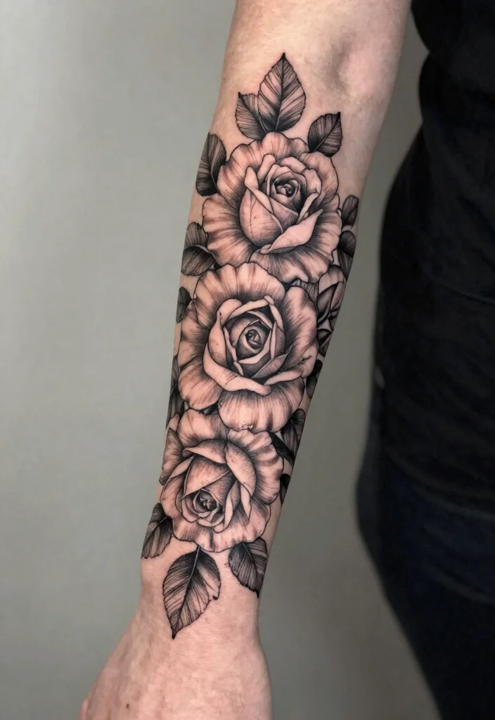 12 Rose Wrist Tattoo Ideas for Women: Elegant and Timeless 89 12 Rose Wrist Tattoo Ideas for Women Elegant and Timeless 9. Floral Sleeve with Roses 0