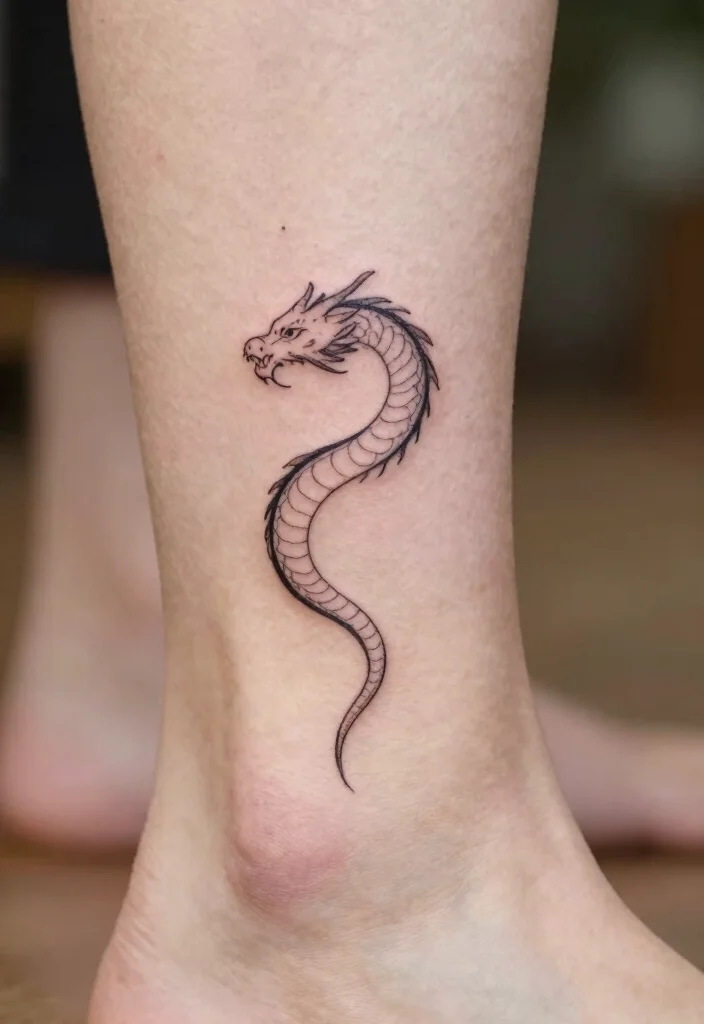 12 Small Dragon Tattoo Ideas for Women: Cute and Powerful 126 12 Small Dragon Tattoo Ideas for Women Cute and Powerful 12. Simple Dragon Tail 0