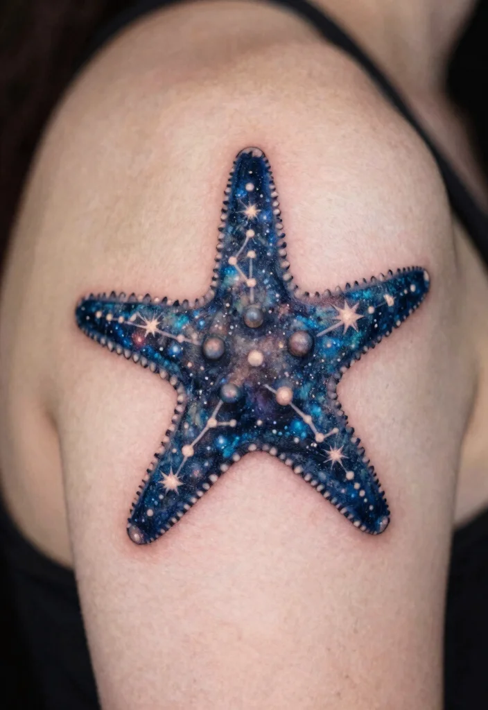 12 Starfish Tattoo Ideas With Coastal And Minimal Vibes 45 12 Starfish Tattoo Ideas With Coastal And Minimal Vibes 5. constellation Starfish 0