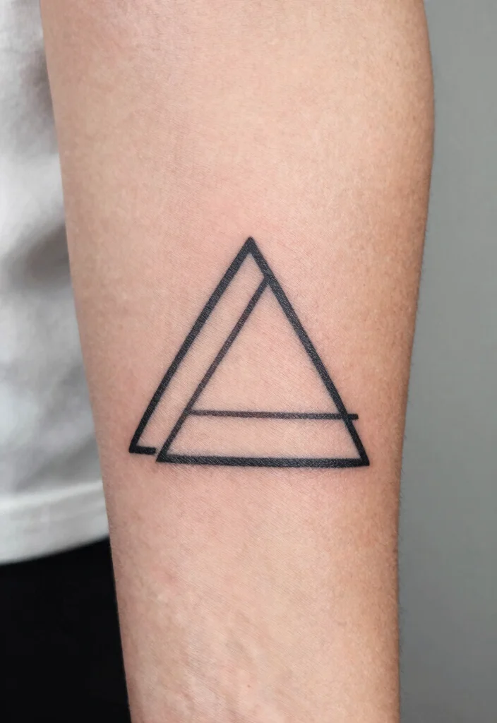 12 Tattoo Ideas Above the Elbow Front of Arm Minimalist Geometric Inspiration 1. Interlocking Triangles 0