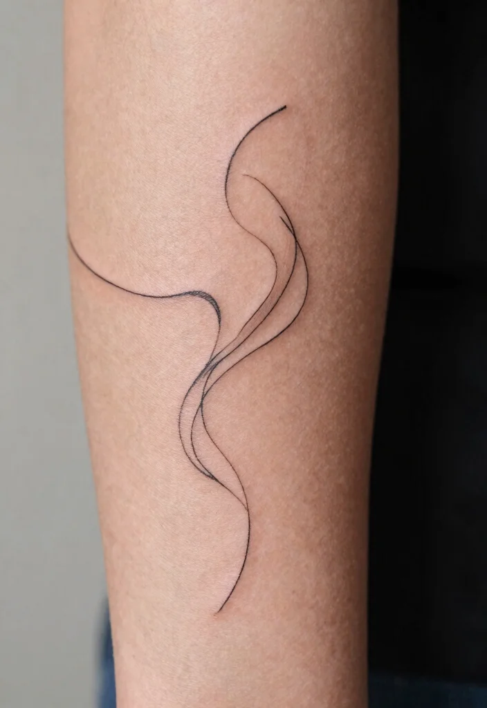 12 Tattoo Ideas Above the Elbow Front of Arm Minimalist Geometric Inspiration 2. Simple Line Art 0