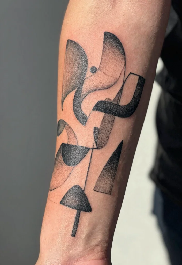 12 Tattoo Ideas Above the Elbow Front of Arm Minimalist Geometric Inspiration 6. Abstract Shapes 0