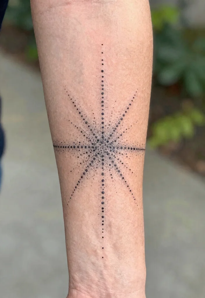 12 Tattoo Ideas Above the Elbow Front of Arm Minimalist Geometric Inspiration 9. Dot Work Designs 0