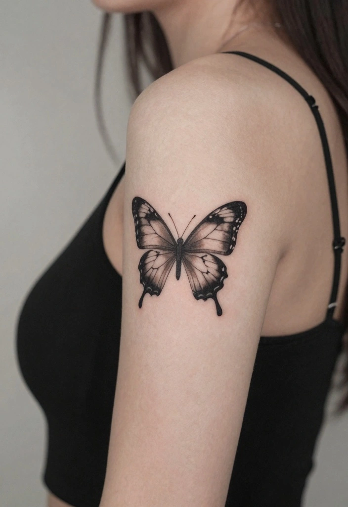 14 Butterfly Forearm Tattoo Ideas for Women: Elegant and Flowing 113 14 Butterfly Forearm Tattoo Ideas for Women Elegant and Flowing 11. Silhouette Butterfly 0