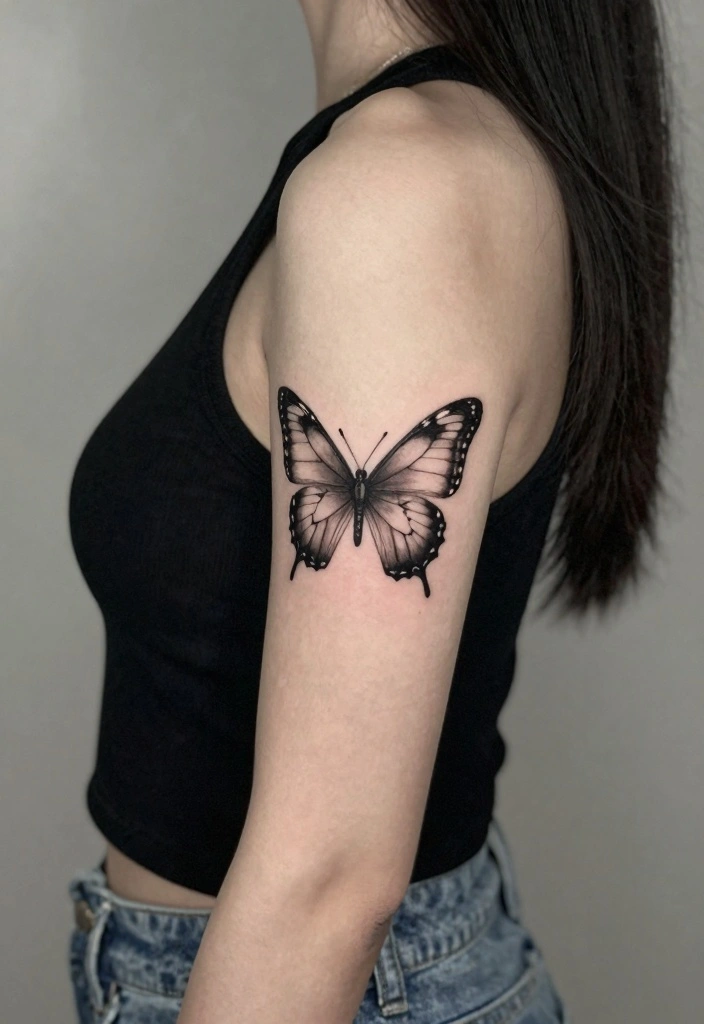 14 Butterfly Forearm Tattoo Ideas for Women: Elegant and Flowing 148 14 Butterfly Forearm Tattoo Ideas for Women Elegant and Flowing 14. Side Profile Butterfly 0