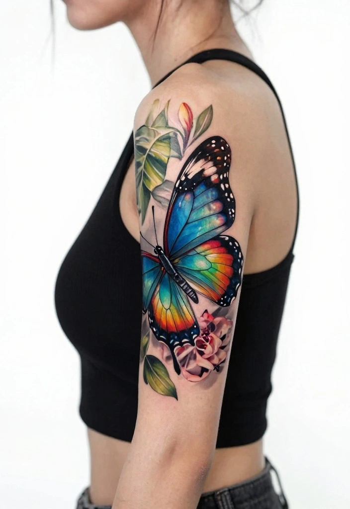 14 Butterfly Forearm Tattoo Ideas for Women: Elegant and Flowing 45 14 Butterfly Forearm Tattoo Ideas for Women Elegant and Flowing 5. Full Color Realistic Butterfly 0
