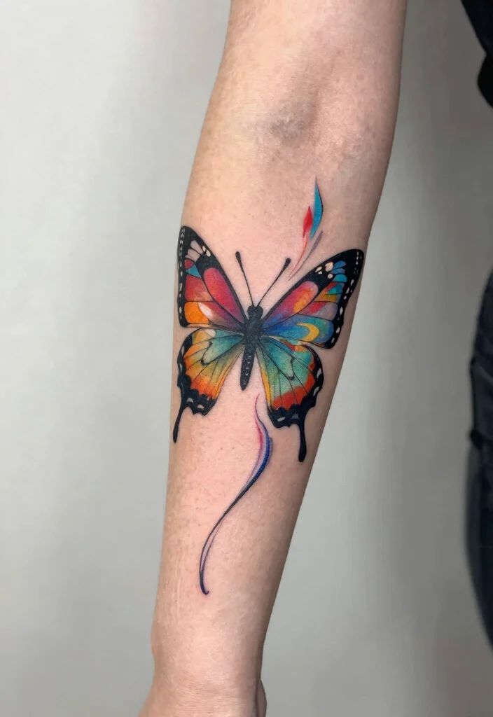 14 Butterfly Forearm Tattoo Ideas for Women: Elegant and Flowing 56 14 Butterfly Forearm Tattoo Ideas for Women Elegant and Flowing 6. Abstract Butterfly Design 0
