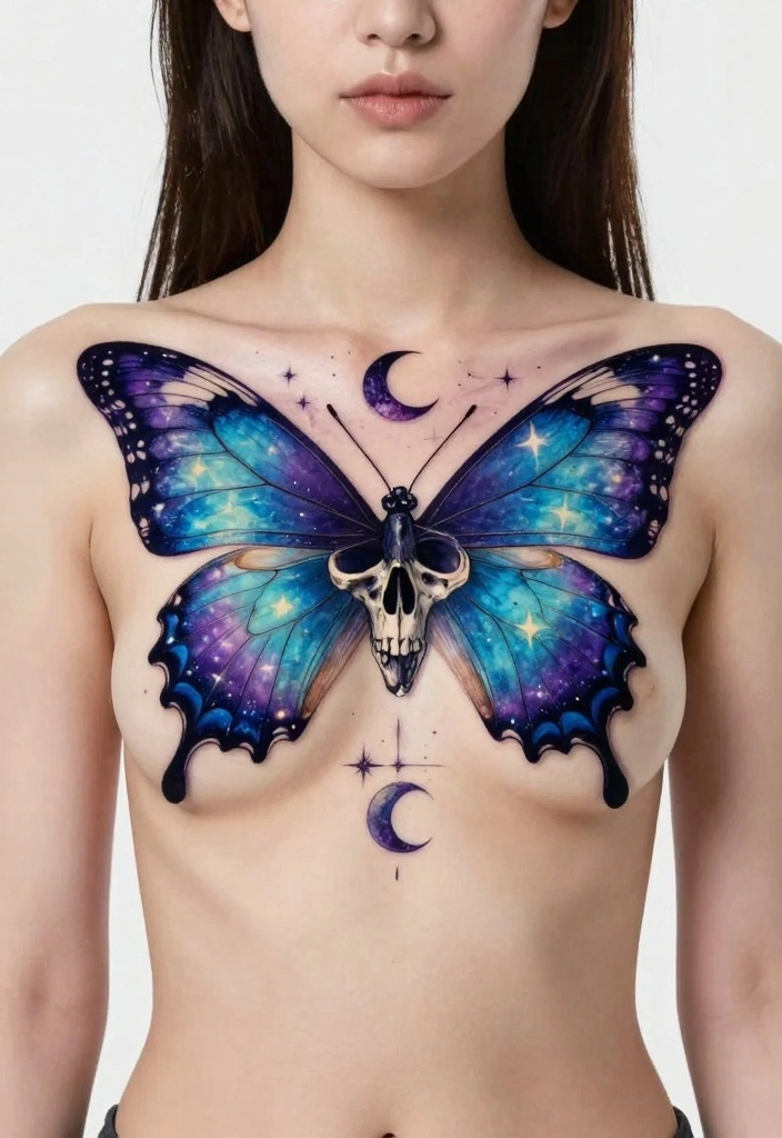14 Butterfly Skull Tattoo Ideas for Women: Dark and Feminine 113 14 Butterfly Skull Tattoo Ideas for Women Dark and Feminine 11. Spellbinding Butterfly Skull 0