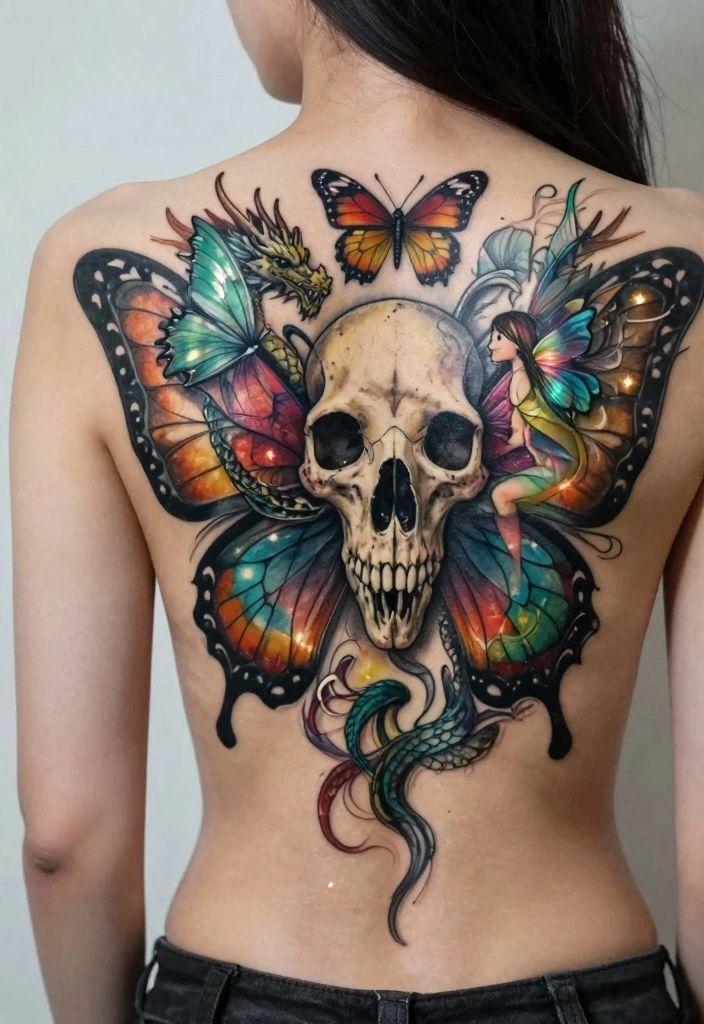 14 Butterfly Skull Tattoo Ideas for Women: Dark and Feminine 148 14 Butterfly Skull Tattoo Ideas for Women Dark and Feminine 14. Mythical Butterfly Skull 0