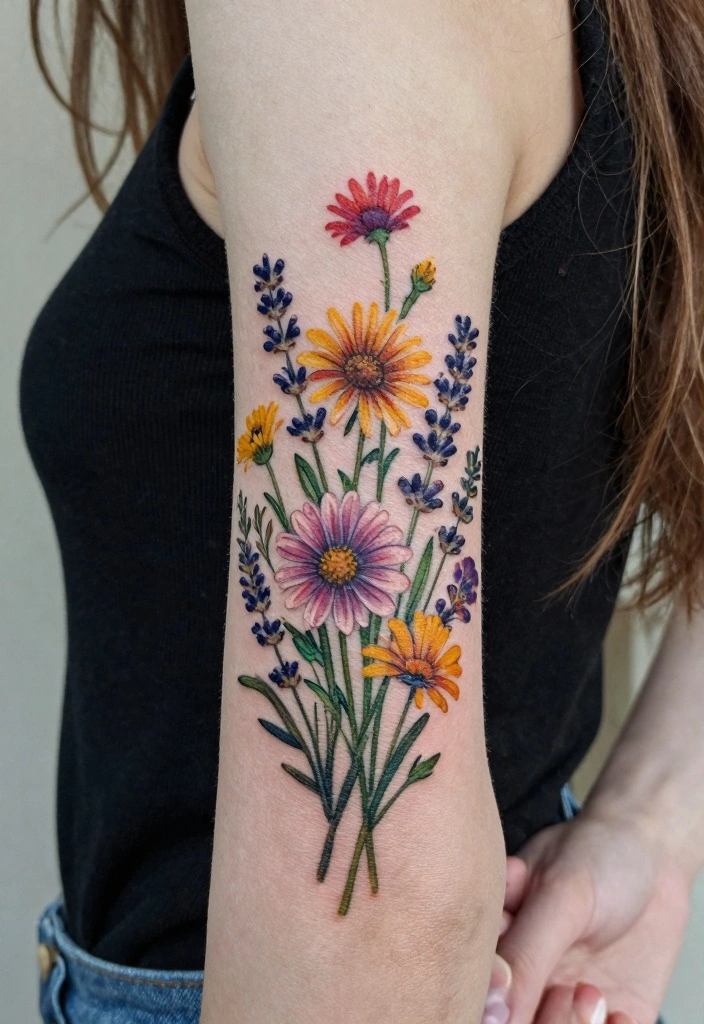14 Creative Wrist Tattoo Cover Up Ideas for Women 12 14 Creative Wrist Tattoo Cover Up Ideas for Women 2. Whimsical Wildflowers 0