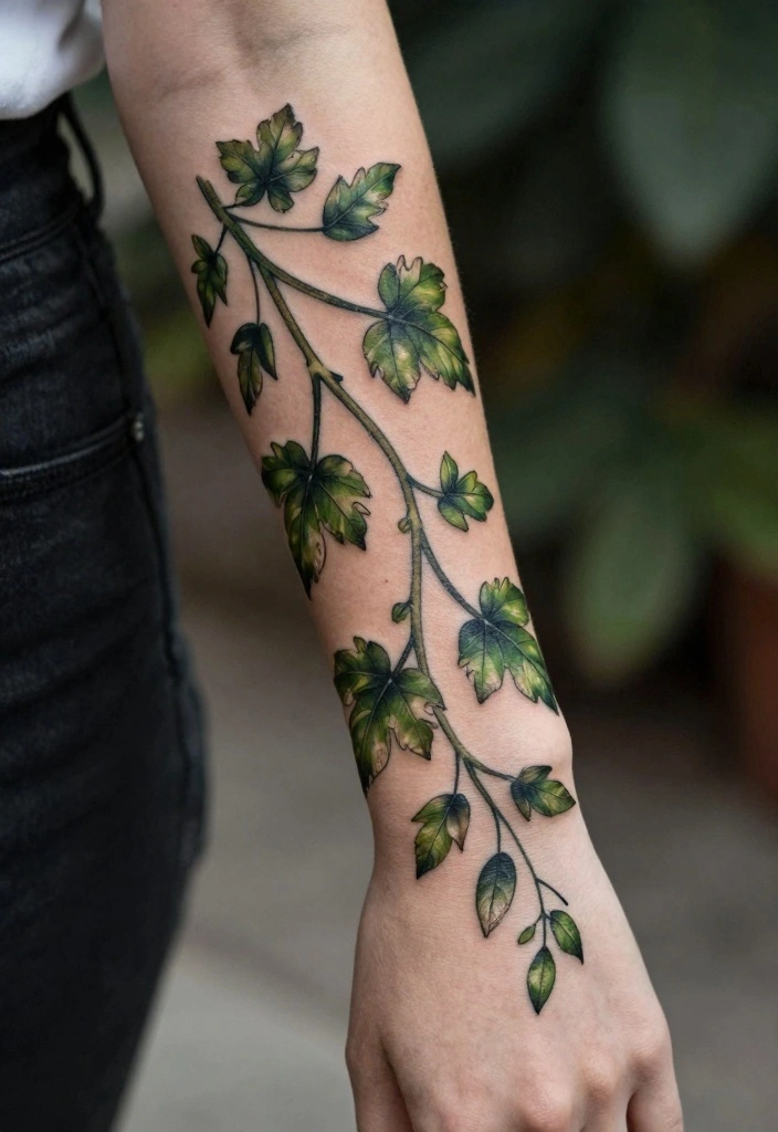 14 Creative Wrist Tattoo Cover Up Ideas for Women 23 14 Creative Wrist Tattoo Cover Up Ideas for Women 3. Lush Green Vines 0