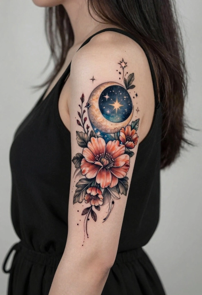 14 Creative Wrist Tattoo Cover Up Ideas for Women 89 14 Creative Wrist Tattoo Cover Up Ideas for Women 9. Celestial Floral Design 0