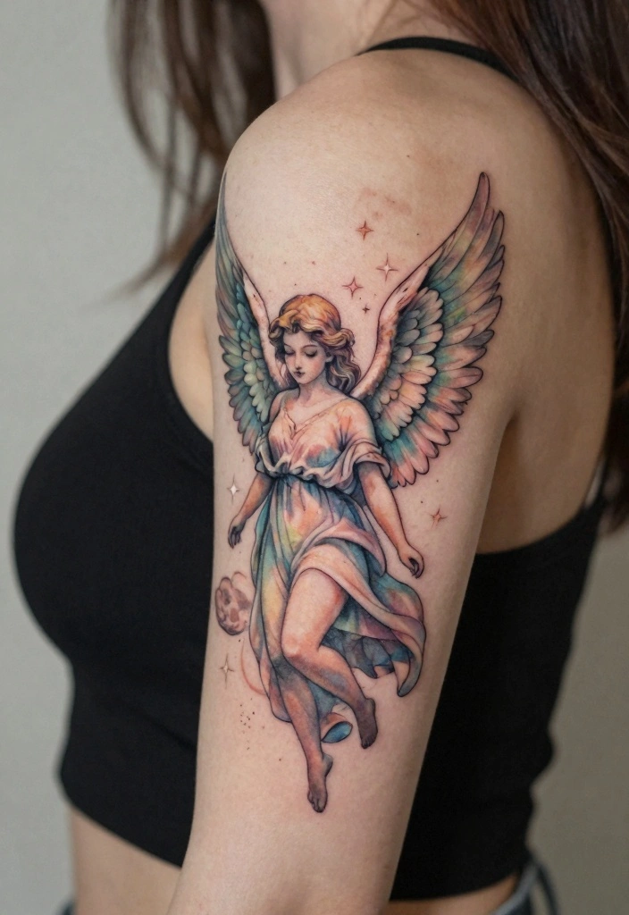 14 Fallen Angel Tattoo Ideas for Women: Dark Feminine and Deep 137 14 Fallen Angel Tattoo Ideas for Women Dark Feminine and Deep 13. Guardian Angel Tattoo 0
