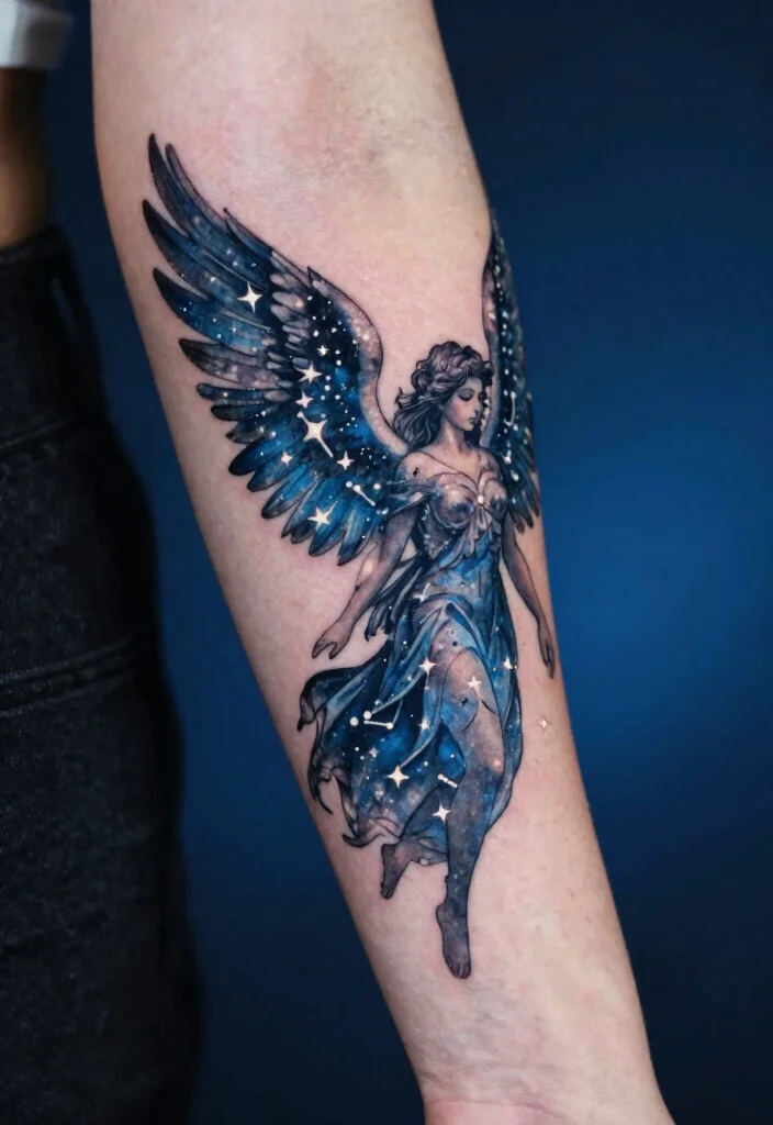 14 Fallen Angel Tattoo Ideas for Women: Dark Feminine and Deep 23 14 Fallen Angel Tattoo Ideas for Women Dark Feminine and Deep 3. Celestial Fallen Angel 0