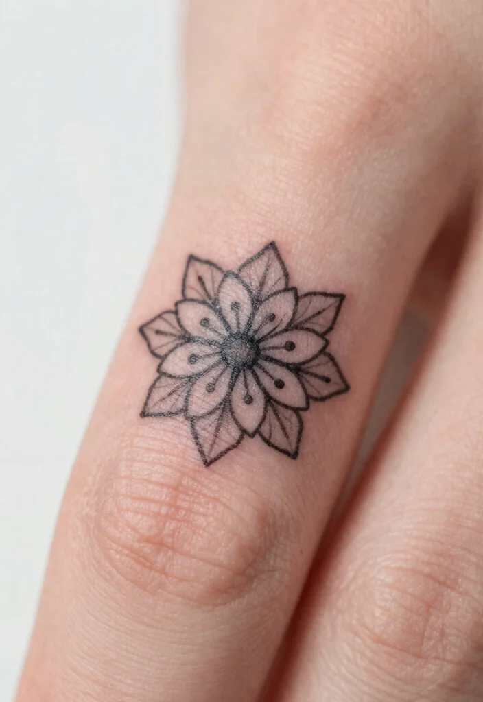 14 Floral Mandala Tattoo Ideas Soft Feminine And Detailed 8. Simple Floral Mandala on the Finger 0