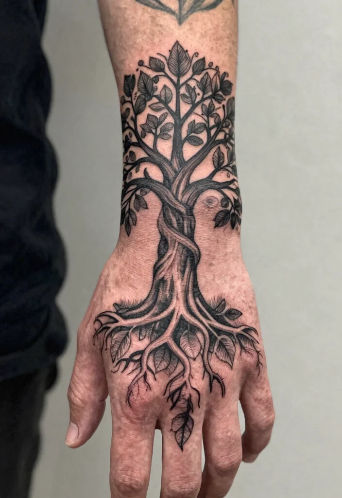 14 Full Hand Tattoo Ideas for Men: Powerful and Striking 56 14 Full Hand Tattoo Ideas for Men Powerful and Striking 6. Tree of Life 0