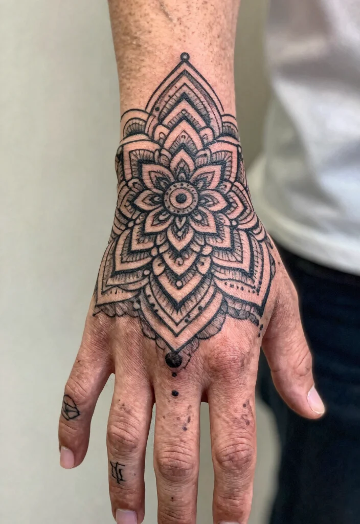 14 Full Hand Tattoo Ideas for Men: Powerful and Striking 91 14 Full Hand Tattoo Ideas for Men Powerful and Striking 9. Intricate Mandalas 0