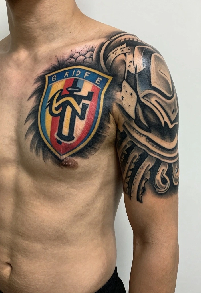 14 Half Chest Tattoo Ideas for Men: Bold And Masculine 133 14 Half Chest Tattoo Ideas for Men Bold And Masculine 13. Sports Emblems 0