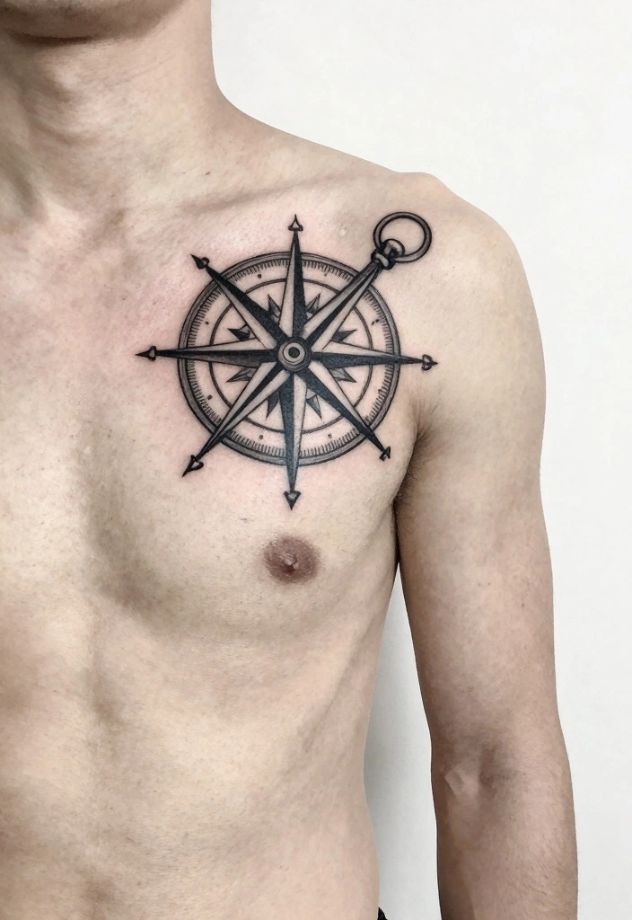 14 Half Chest Tattoo Ideas for Men: Bold And Masculine 144 14 Half Chest Tattoo Ideas for Men Bold And Masculine 14. Compass Designs 0