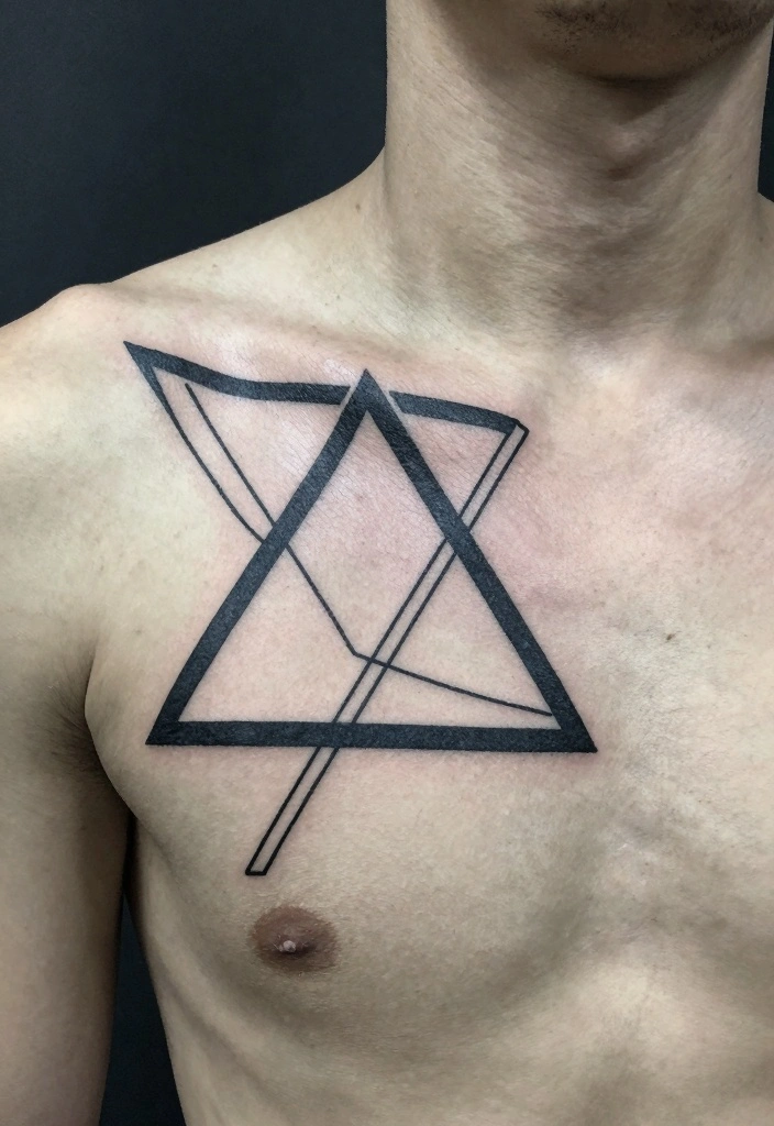 14 Half Chest Tattoo Ideas for Men: Bold And Masculine 12 14 Half Chest Tattoo Ideas for Men Bold And Masculine 2. Geometric Shapes 0