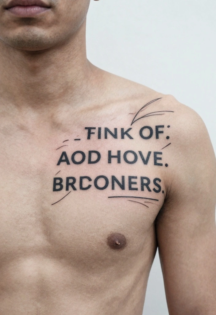 14 Half Chest Tattoo Ideas for Men: Bold And Masculine 45 14 Half Chest Tattoo Ideas for Men Bold And Masculine 5. Quote Tattoos 0