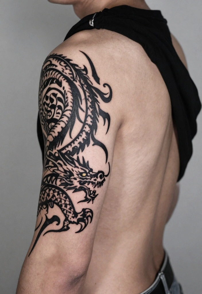 14 Irezumi Dragon Tattoo Ideas: Power, Strength, and Myth 56 14 Irezumi Dragon Tattoo Ideas Power Strength and Myth 6. Tribal Dragon Tattoo 0