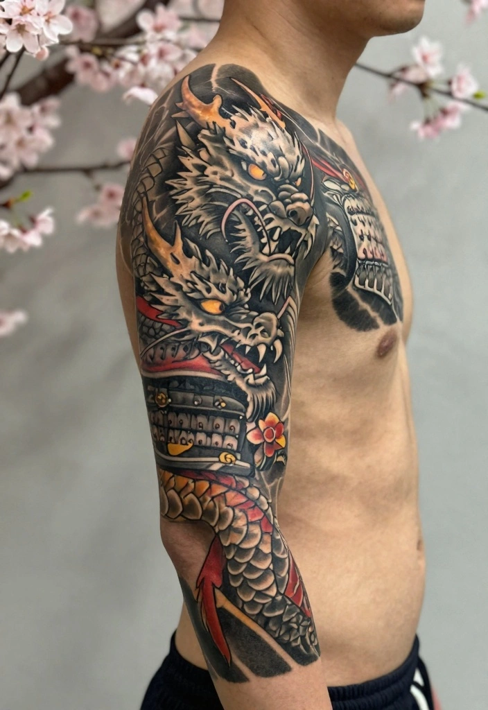 14 Irezumi Dragon Tattoo Ideas: Power, Strength, and Myth 89 14 Irezumi Dragon Tattoo Ideas Power Strength and Myth 9. Dragon and Samurai Fusion 0