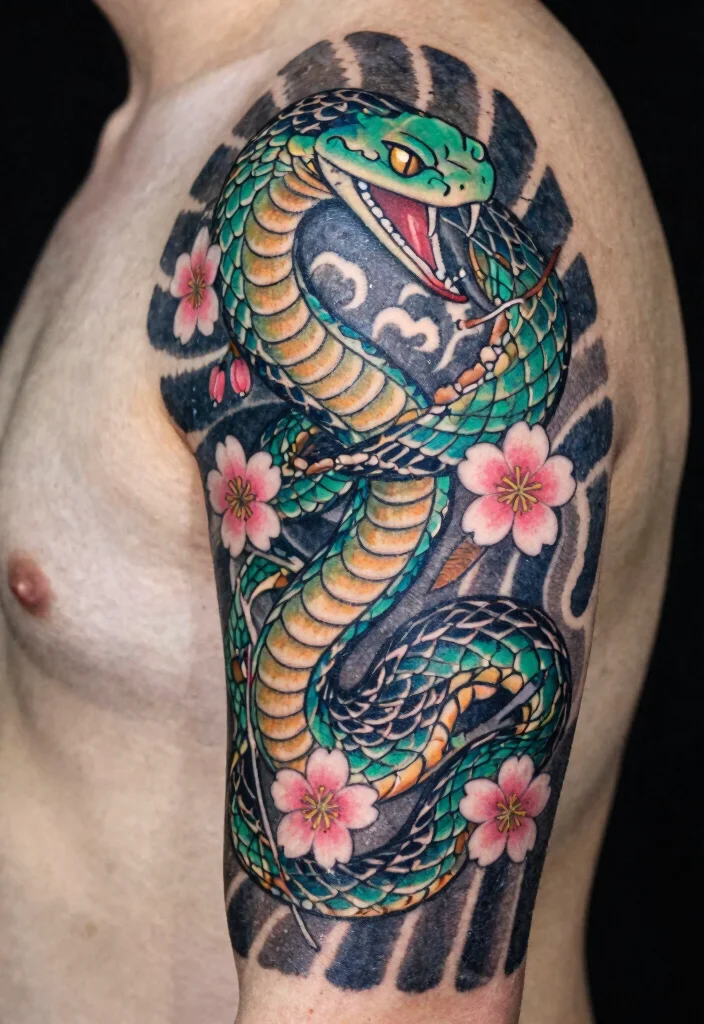 14 Irezumi Snake Tattoo Ideas With Deep Symbolic Meaning 1 14 Irezumi Snake Tattoo Ideas With Deep Symbolic Meaning 1. The Serpent of Transformation 0
