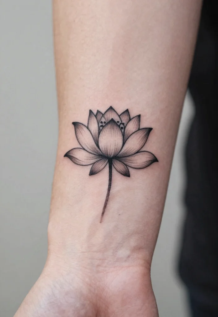 14 July Birth Flower Tattoo Ideas: Larkspur and Water Lilies 80 14 July Birth Flower Tattoo Ideas Larkspur and Water Lilies 8. Minimalist Water Lily Silhouette 0